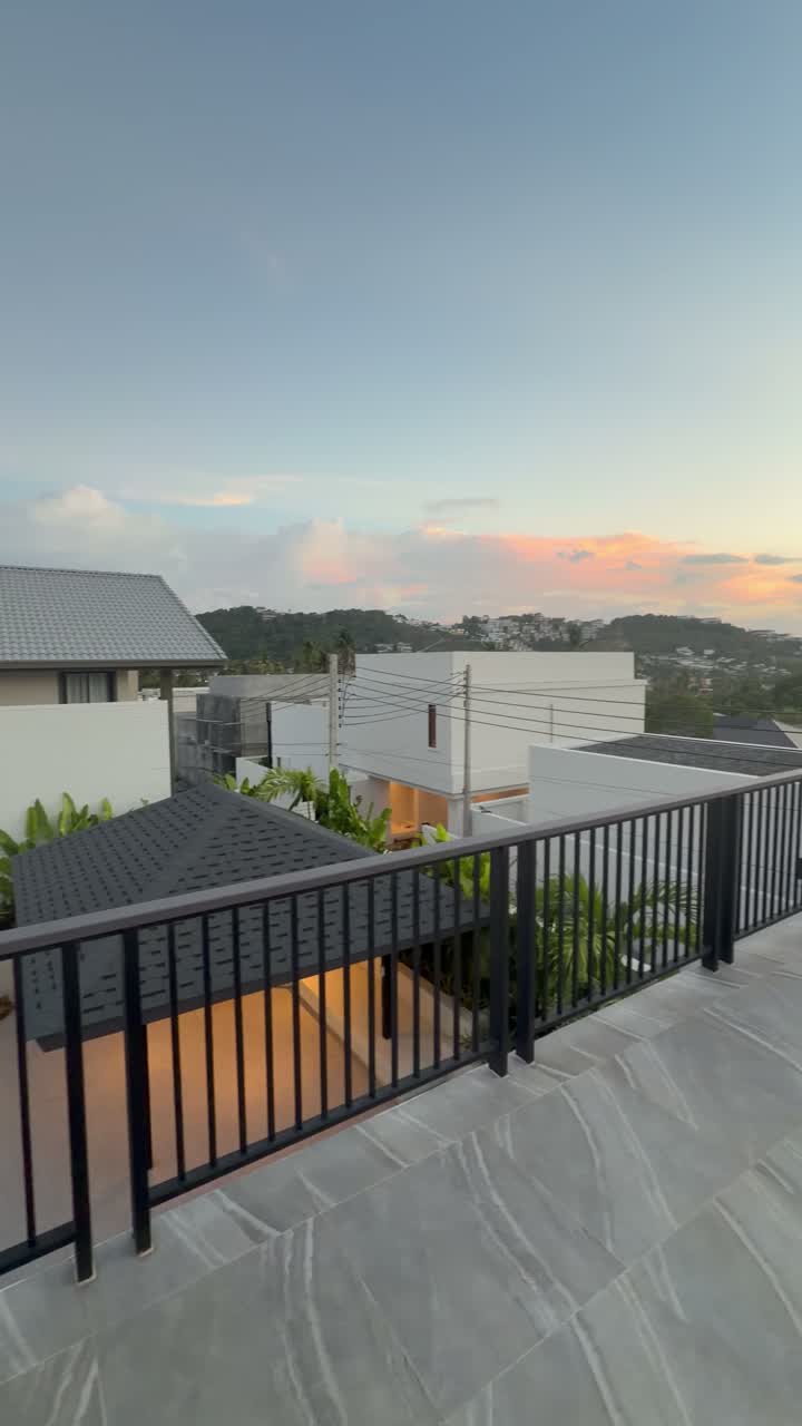 The balcony at sundown — Koh Samui, Thailand · open view